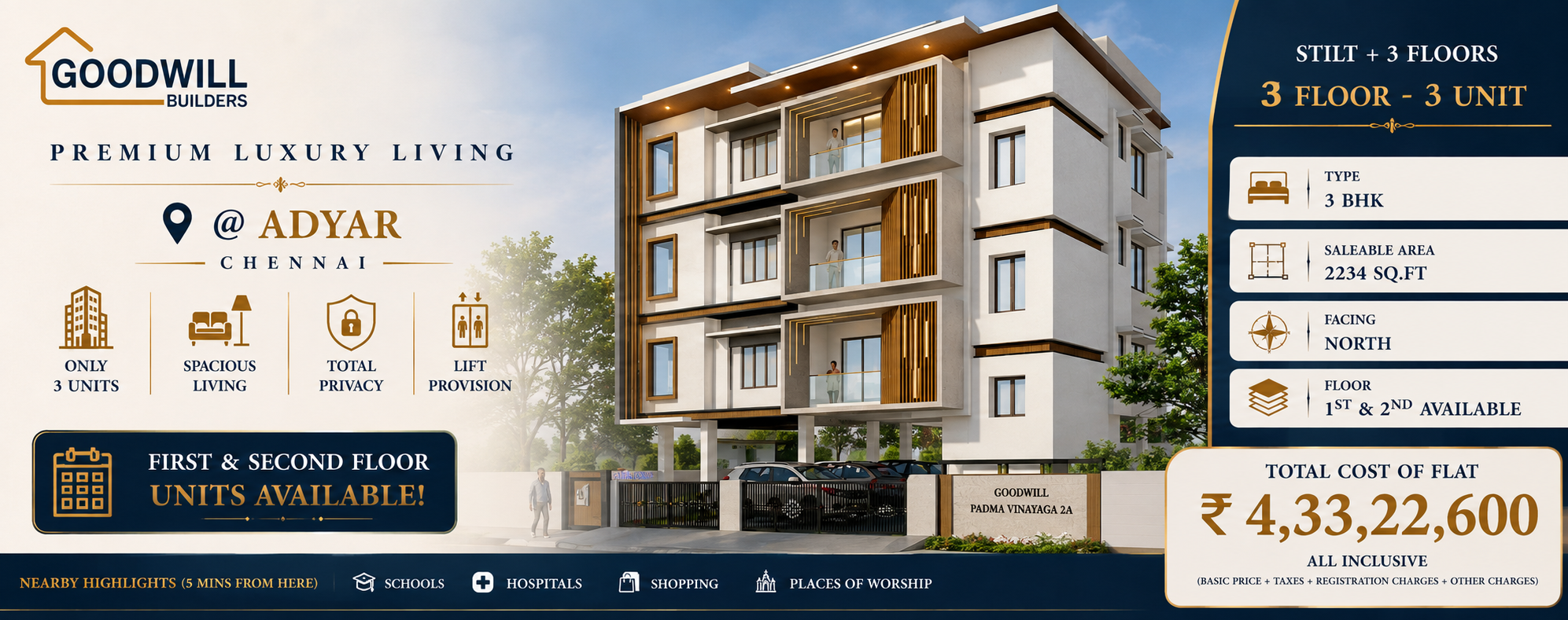 Goodwill Padma Vinayaga — premium 3 BHK apartments in Adyar